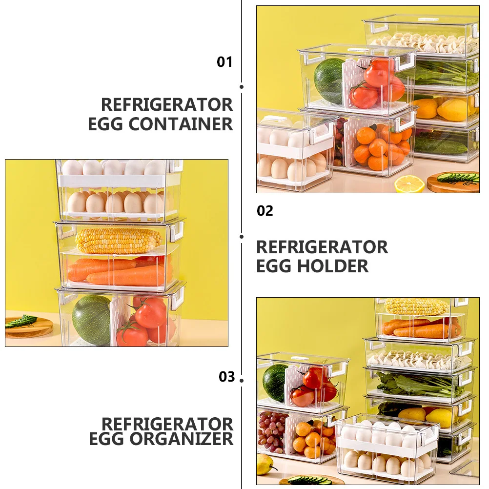 1Pcs Refrigerator Egg Organizer Clear Pet Storage Bin Breathable Design Detachable Partitions Egg Storage Box Freshness Lock
1Pcs Refrigerator Egg Organizer Clear Pet Storage Bin Breathable Design Detachable Partitions Egg Storage Box Freshness Lock