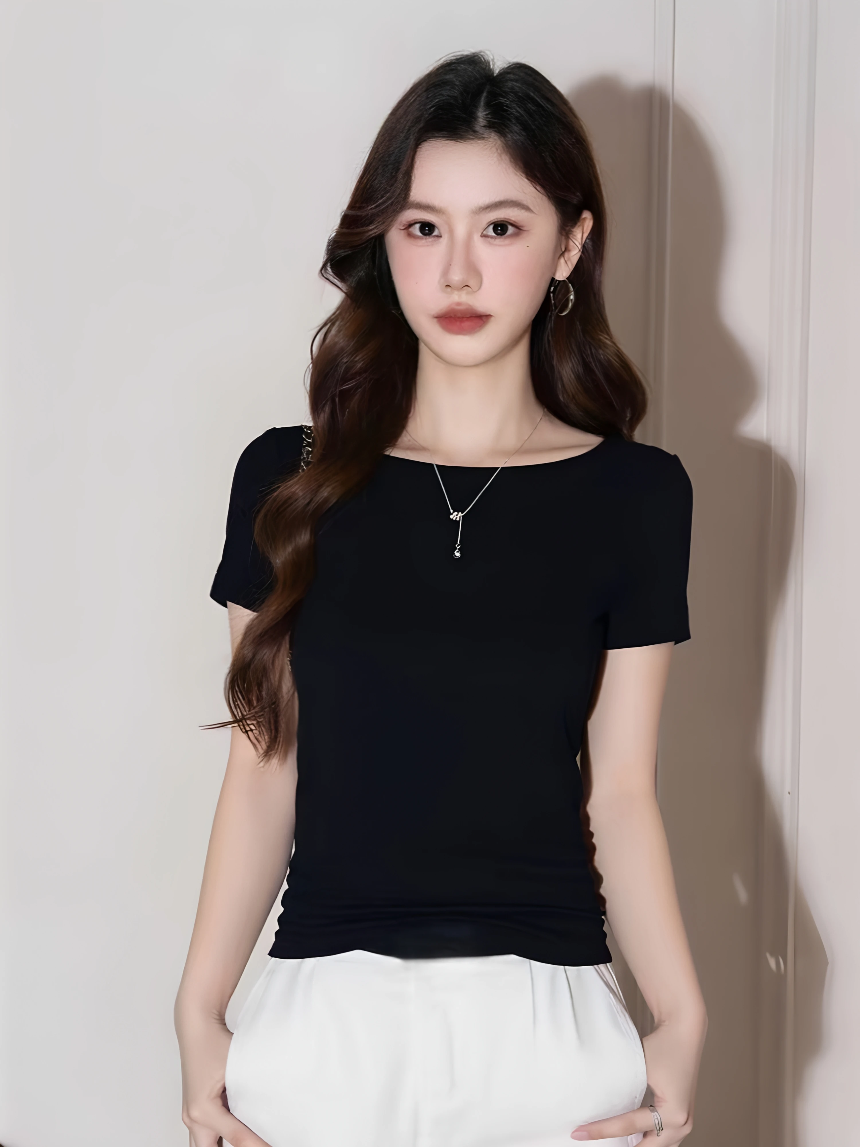 Slim Fit Short Sleeve T-Shirt Women's 95 Cotton Summer New Style plus Size Flattering One Shoulder High-End Feeling Trendy Top
Slim Fit Short Sleeve T-Shirt Women's 95 Cotton Summer New Style plus Size Flattering One Shoulder High-End Feeling Trendy Top