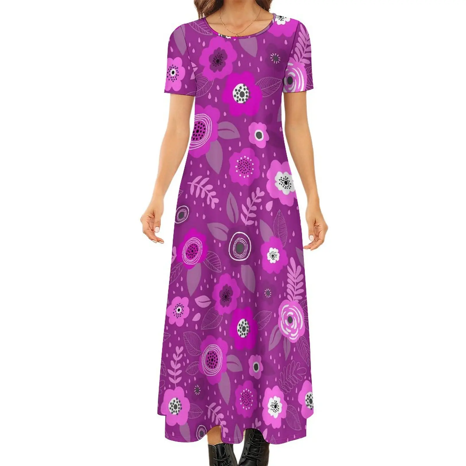 Elegant Ditsy Floral Dress Purple Flowers Maxi Dress Short Sleeve Streetwear Bohemia Long Dresses Female Print Oversized Vestido
Elegant Ditsy Floral Dress Purple Flowers Maxi Dress Short Sleeve Streetwear Bohemia Long Dresses Female Print Oversized Vestido