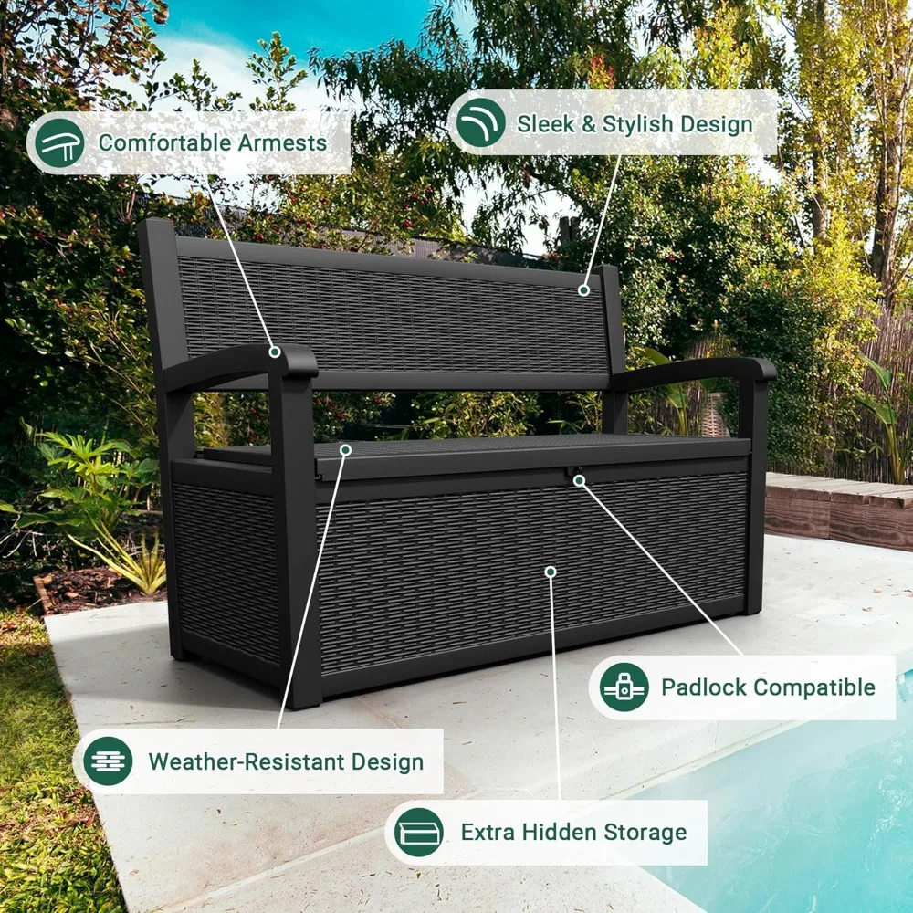 70 Gallon Deck Bench with Storage,Outdoor Storage Box Bench Waterproof&Lockable, Resin Patio Furniture with Armrest, Customized
70 Gallon Deck Bench with Storage,Outdoor Storage Box Bench Waterproof&Lockable, Resin Patio Furniture with Armrest, Customized