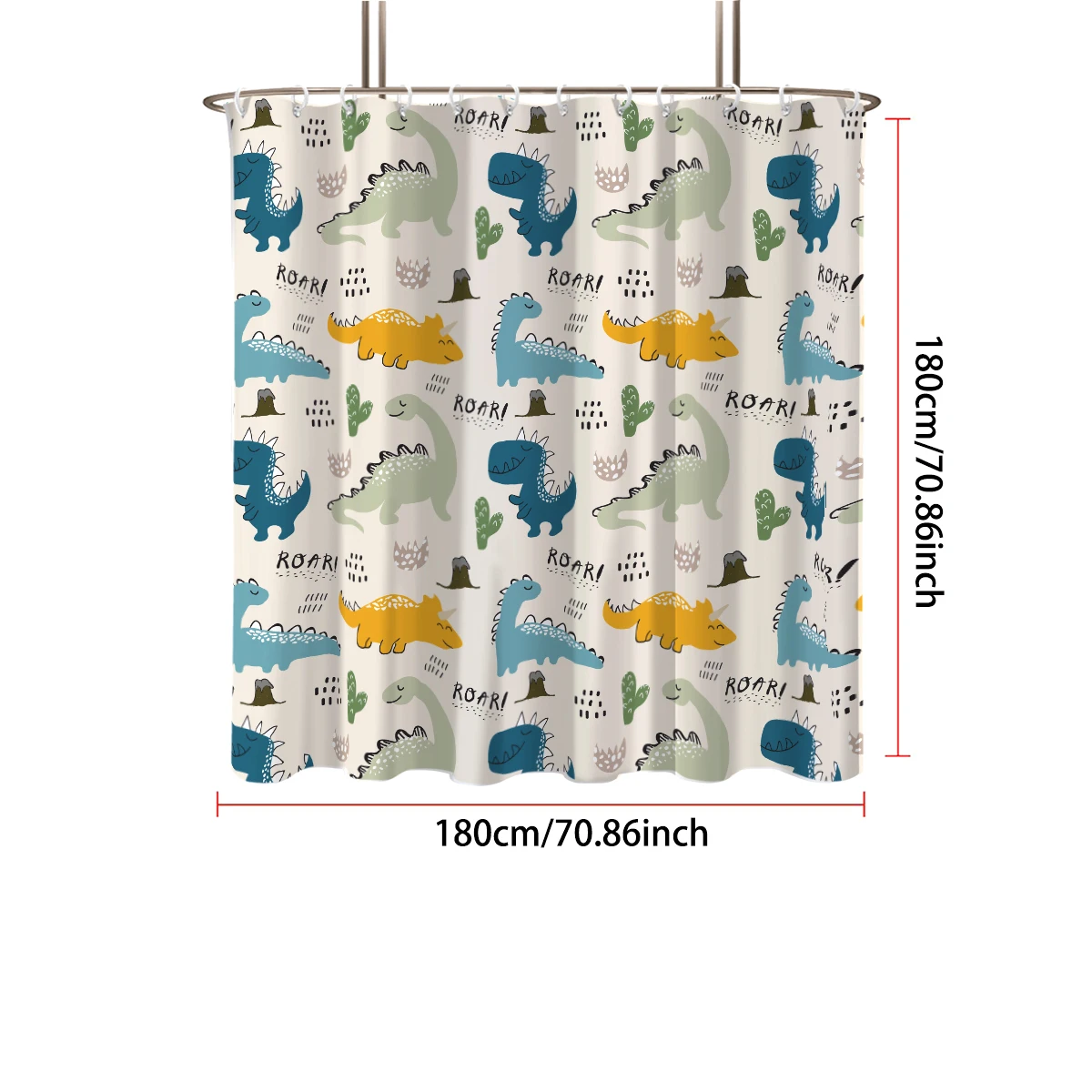 1pc Cartoon Cute Dinosaur Print Waterproof Shower Partition Privacy Hanging Curtain with 12 Hooks Multiple Size Machine Washable
1pc Cartoon Cute Dinosaur Print Waterproof Shower Partition Privacy Hanging Curtain with 12 Hooks Multiple Size Machine Washable