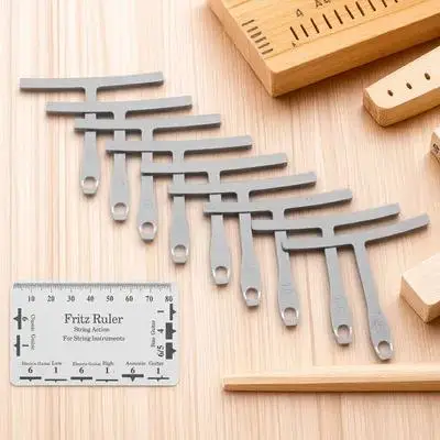 Guitar Luthier Kit Double Sided Etching Anti Rust Smooth Edges Measuring Tool For Bass Setup String Action Gauge Understring 
Guitar Luthier Kit Double Sided Etching Anti Rust Smooth Edges Measuring Tool For Bass Setup String Action Gauge Understring