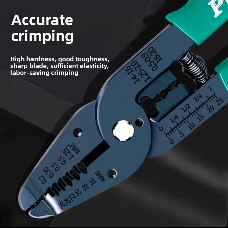 Pro'sKit Imported 7-in-1 Wire Stripper Cutter Crimping Pliers 8PK-3162 Ideal for Electricians Stripping Wires from 0.2 to 1.25mm
Pro'sKit Imported 7-in-1 Wire Stripper Cutter Crimping Pliers 8PK-3162 Ideal for Electricians Stripping Wires from 0.2 to 1.25mm