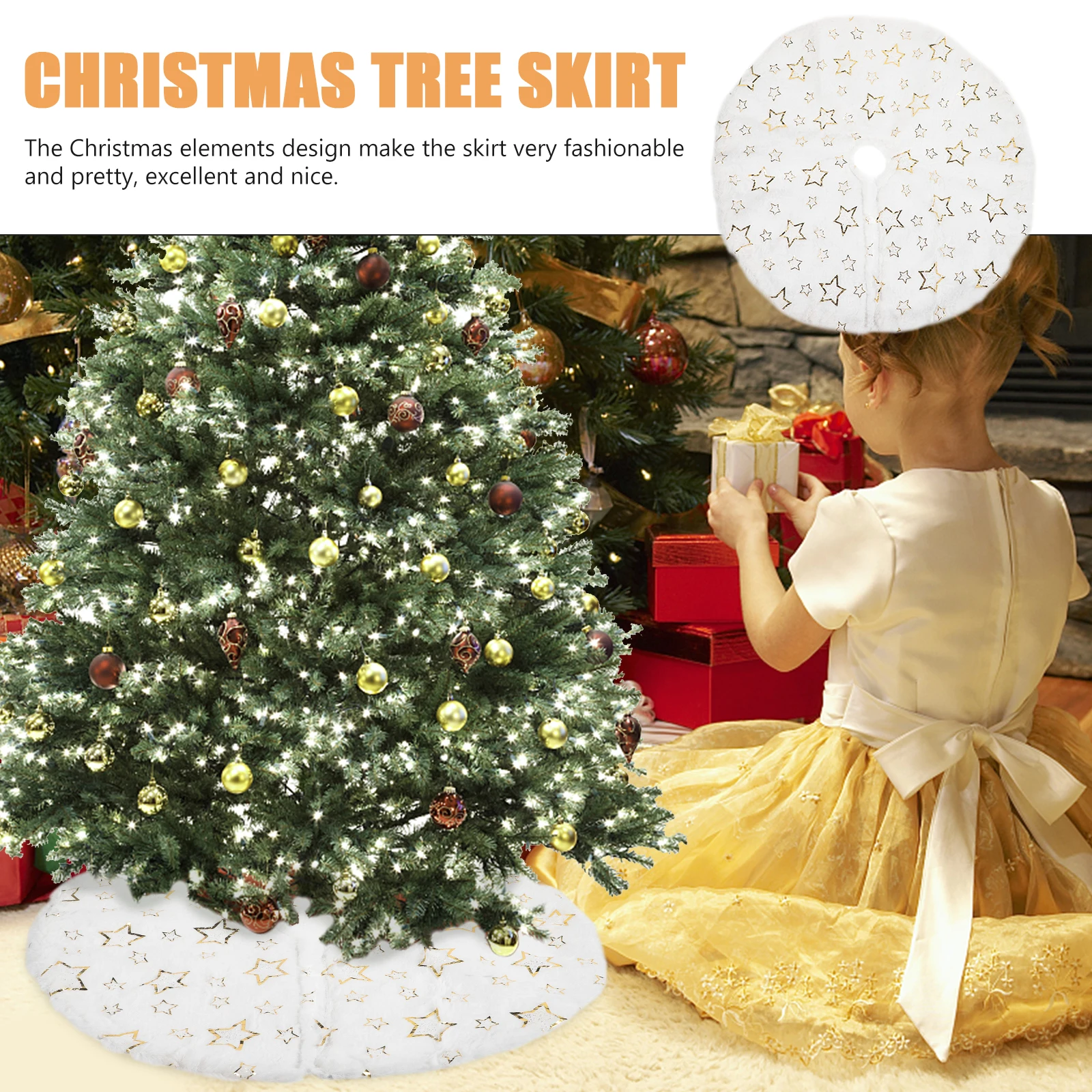 Christmas Tree Skirt Mini White Snowflake Sequin Xmas Base Decor Golden Star Holiday Flannel Mat Christmas Gift Idea Tree
Christmas Tree Skirt Mini White Snowflake Sequin Xmas Base Decor Golden Star Holiday Flannel Mat Christmas Gift Idea Tree