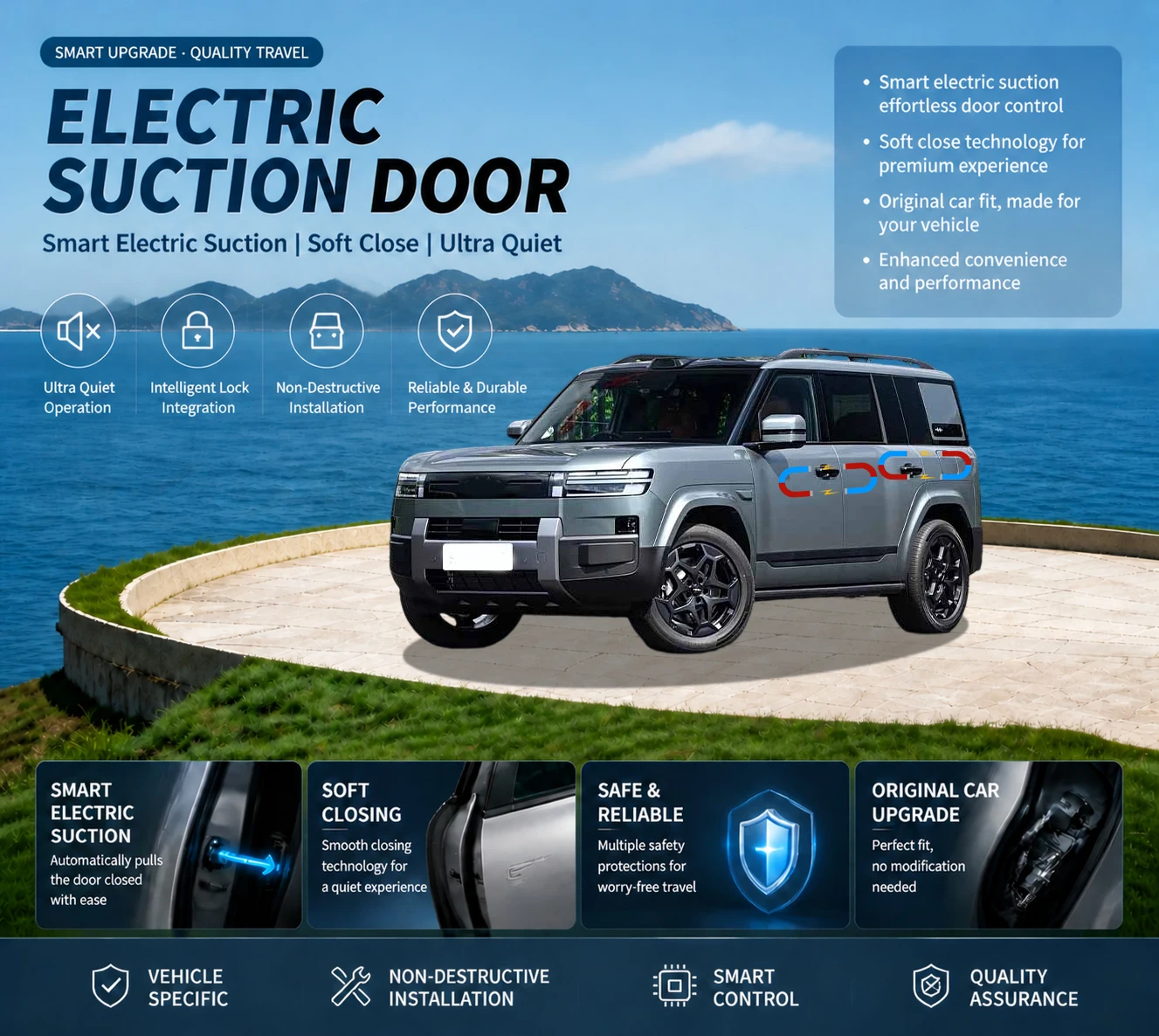 Car Specific Car Modification Auto Suction Soft Close Door Modification Parts & Accessories For BYD Tai 7 Ti7 Fangchengbao Tai 7
Car Specific Car Modification Auto Suction Soft Close Door Modification Parts & Accessories For BYD Tai 7 Ti7 Fangchengbao Tai 7