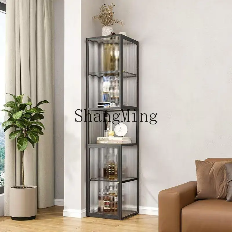 ZYY wrought iron corner floor rack living room simple glass cabinet household bedroom storage locker
ZYY wrought iron corner floor rack living room simple glass cabinet household bedroom storage locker
