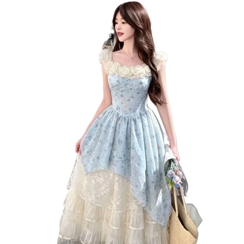Heavy Industry French Coffee Break Sweet Floral Suspender Dress Spring and Summer Design Irregular Trailing Fairy Dress 2026 New
Heavy Industry French Coffee Break Sweet Floral Suspender Dress Spring and Summer Design Irregular Trailing Fairy Dress 2026 New