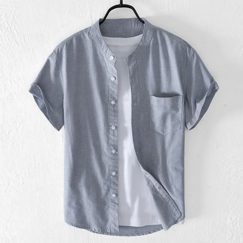 Summer Men's Short-Sleeved Cotton Linen Dress Shirt Thin Breathable Button Down Beach Blouses Tops with Pocket
Summer Men's Short-Sleeved Cotton Linen Dress Shirt Thin Breathable Button Down Beach Blouses Tops with Pocket