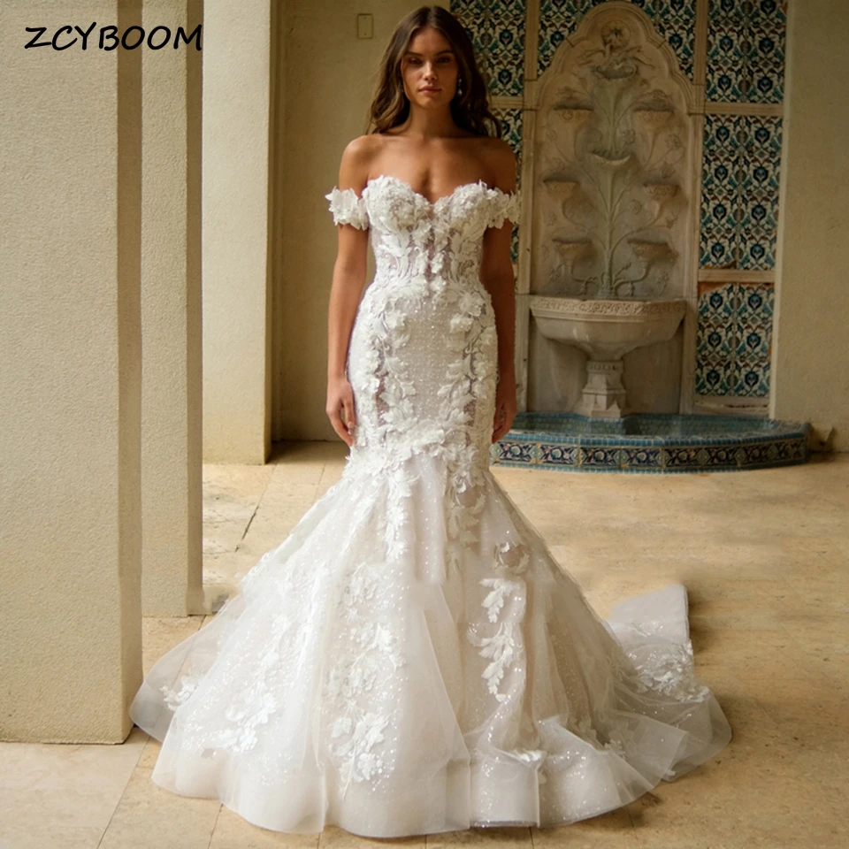 Charming Sweetheart Off The Shoulder Sequin Wedding Dress 2025 Mermaid Floor Length Court Train Tulle Appliques Bridal Gown
Charming Sweetheart Off The Shoulder Sequin Wedding Dress 2025 Mermaid Floor Length Court Train Tulle Appliques Bridal Gown