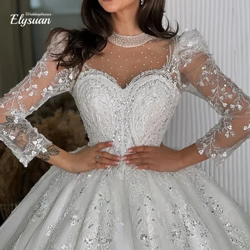 Изящные свадебные платья по индивидуальному заказу, кружевное бальное платье с вышивкой и бисером, платье невесты с высоким воротом и длинными рукавами, кружевное платье Vestido De Novia
Изящные свадебные платья по индивидуальному заказу, кружевное бальное платье с вышивкой и бисером, платье невесты с высоким воротом и длинными рукавами, кружевное платье Vestido De Novia