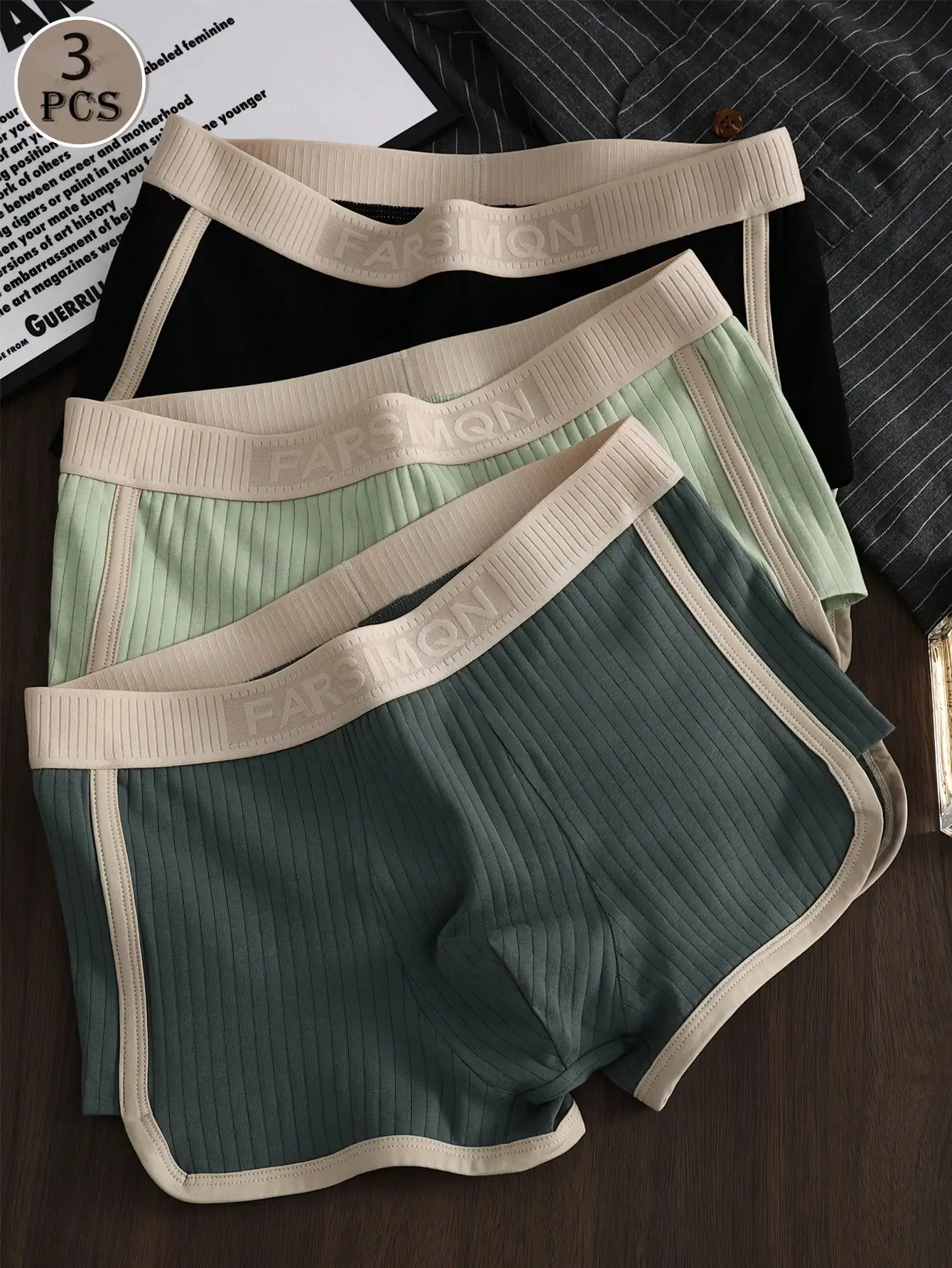 3pcs Mens Ribbed Briefs Elastic Soft Breathable Comfort Underwear
3pcs Mens Ribbed Briefs Elastic Soft Breathable Comfort Underwear