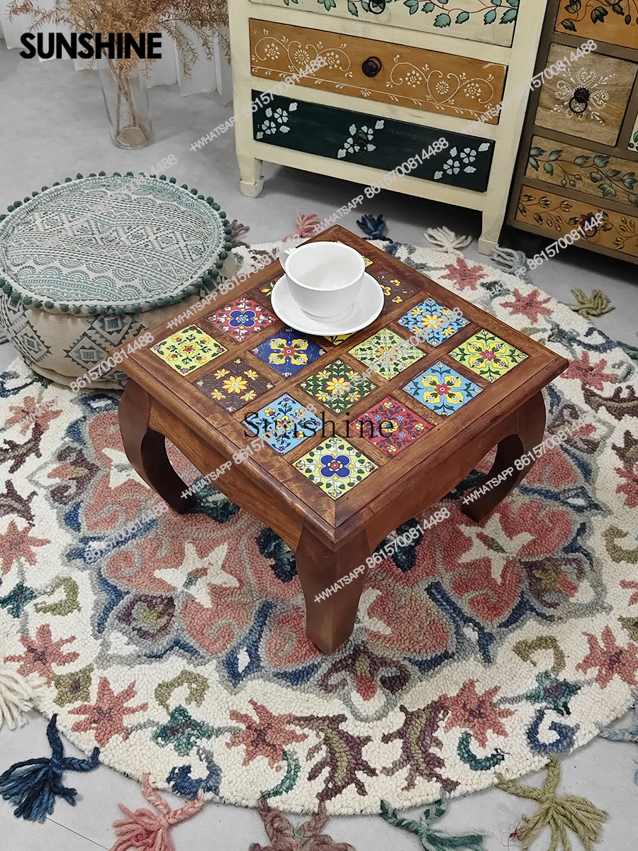 Retro coffee table low table tatami bay window household solid wood table
Retro coffee table low table tatami bay window household solid wood table