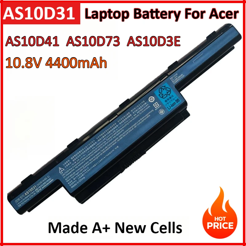 AS10D31 10.8V 4400mAh Laptop Battery For Acer 4741G 5741 AS10D41 AS10D51 AS10D61 AS10D71 AS10D73 AS10D75 AS10D3E AS10D5E AS10D81
AS10D31 10.8V 4400mAh Laptop Battery For Acer 4741G 5741 AS10D41 AS10D51 AS10D61 AS10D71 AS10D73 AS10D75 AS10D3E AS10D5E AS10D81