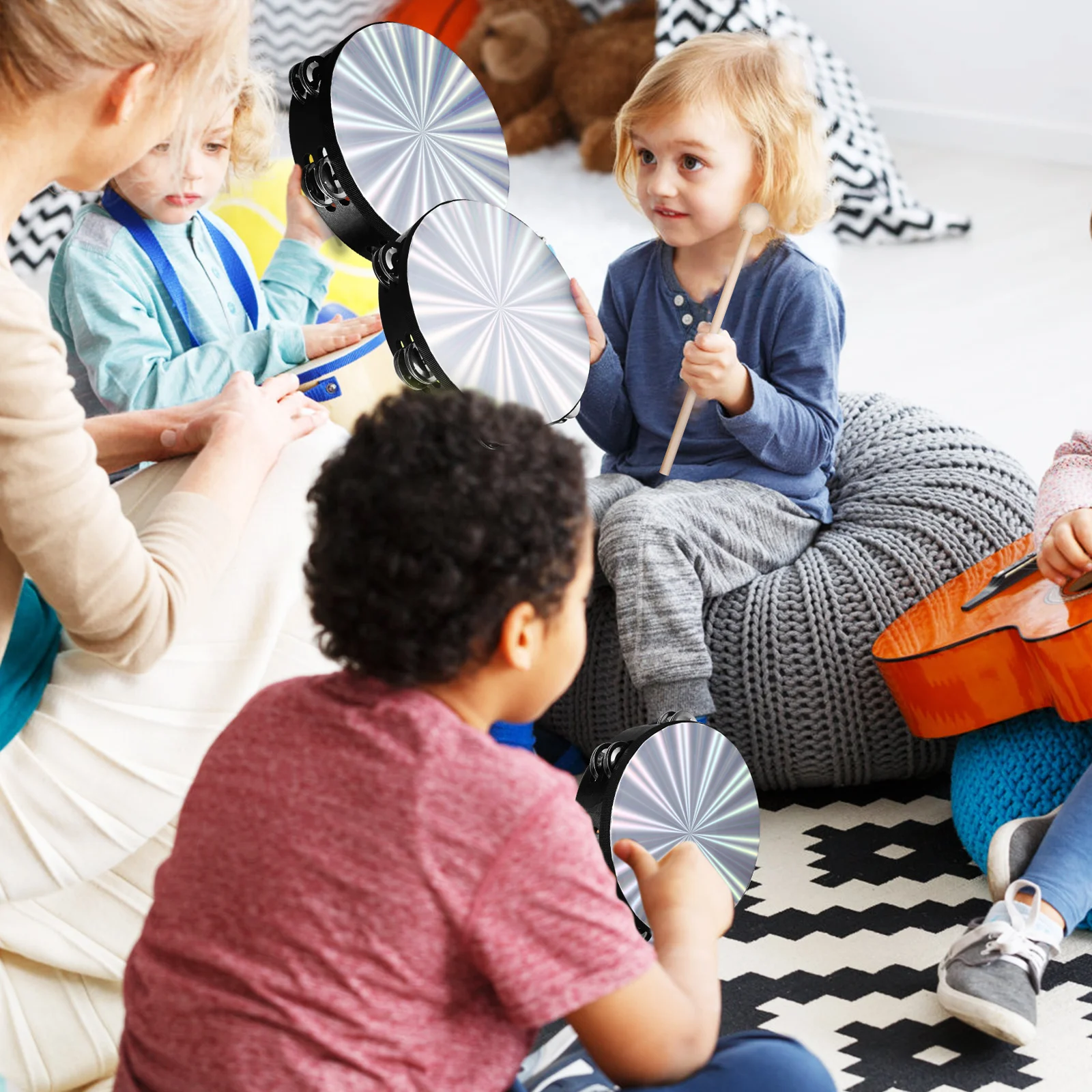 Tambourine Kids Tambourines Double Musical Instruments Hand Drum with Bells Round Child
Tambourine Kids Tambourines Double Musical Instruments Hand Drum with Bells Round Child