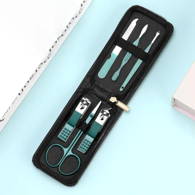 6Pcs Portable Household Manicure Sets Pedicure Tools Nail Clipper Personal Care Kits Eyebrow Scissors Earpick Black Blue Green
6Pcs Portable Household Manicure Sets Pedicure Tools Nail Clipper Personal Care Kits Eyebrow Scissors Earpick Black Blue Green