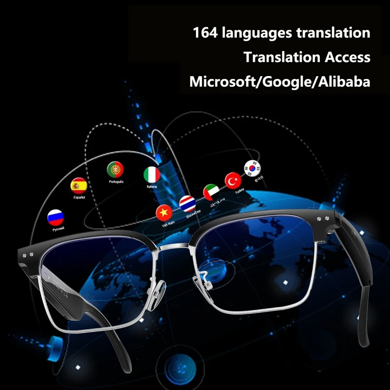 Умные очки с искусственным интеллектом, видеоперевод в реальном времени, встроенный микрофон, динамик, очки для перевода языка с защитой от синего света для вызова музыки
Умные очки с искусственным интеллектом, видеоперевод в реальном времени, встроенный микрофон, динамик, очки для перевода языка с защитой от синего света для вызова музыки