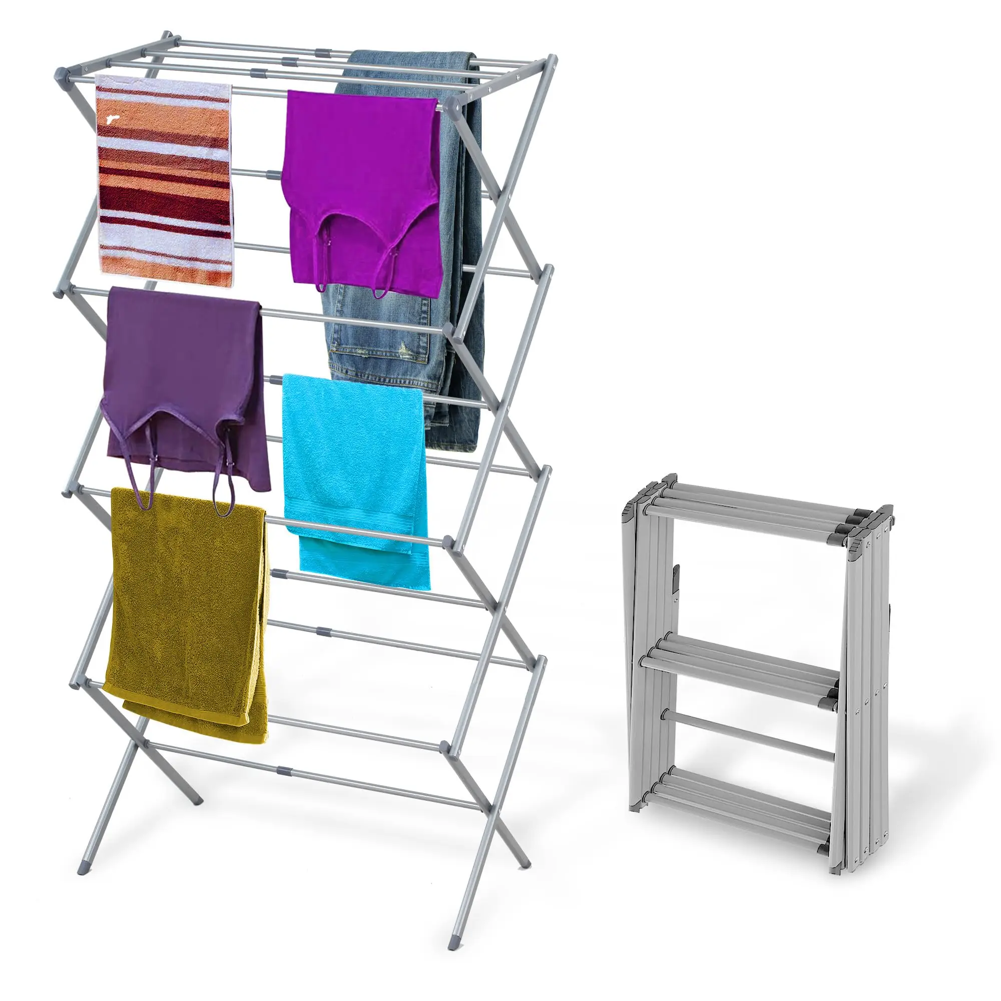 4-Tier Expandable Collapsible Clothes Drying Rack Telescopic Height Foldable Space Saving Laundry Air Dryer For Towels Shirts
4-Tier Expandable Collapsible Clothes Drying Rack Telescopic Height Foldable Space Saving Laundry Air Dryer For Towels Shirts