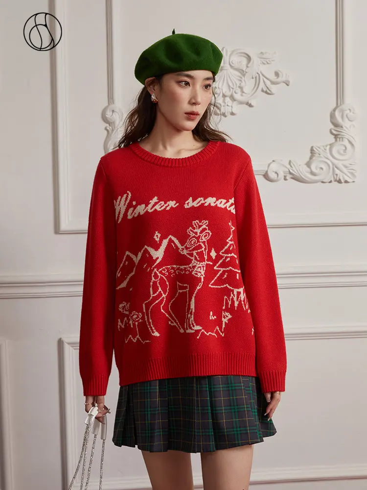 DUSHU Women Christmas Style Cute Round Neck Sweater For Women Autumn Winter Tops For Women Thick Red Blue Sweaters For Women
DUSHU Women Christmas Style Cute Round Neck Sweater For Women Autumn Winter Tops For Women Thick Red Blue Sweaters For Women