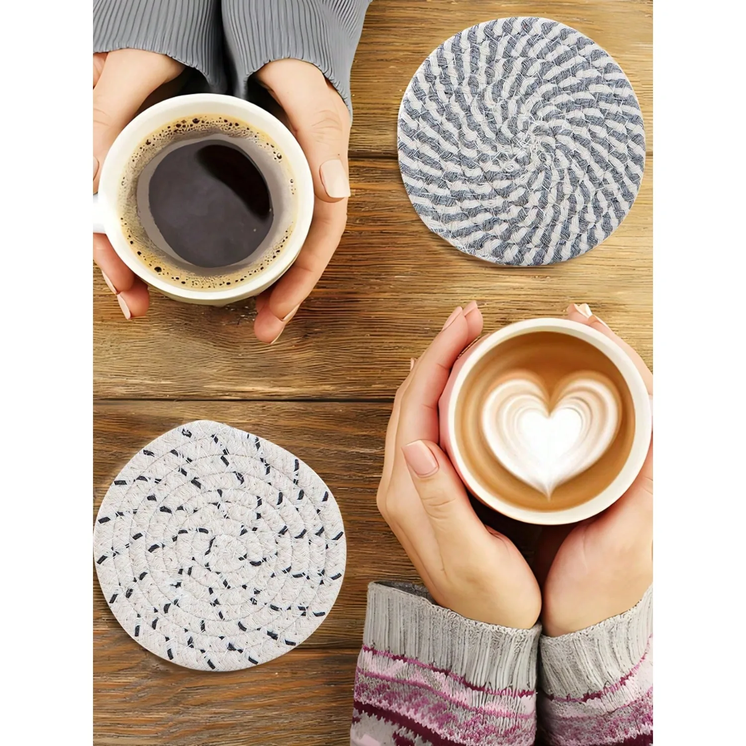 8 Pcs Drink Coasters With Holder, Minimalist Table Woven Coasters,Kitchen Table Heat-Resistant Coasters And Thick Insulation Pads,4 Colors Absorbent Coaster Set For Home Decor Tabletop Protection Suitable For Kinds Of Cups, 4.3 Inches Christmas
8 Pcs Drink Coasters With Holder, Minimalist Table Woven Coasters,Kitchen Table Heat-Resistant Coasters And Thick Insulation Pads,4 Colors Absorbent Coaster Set For Home Decor Tabletop Protection Suitable For Kinds Of Cups, 4.3 Inches Christmas