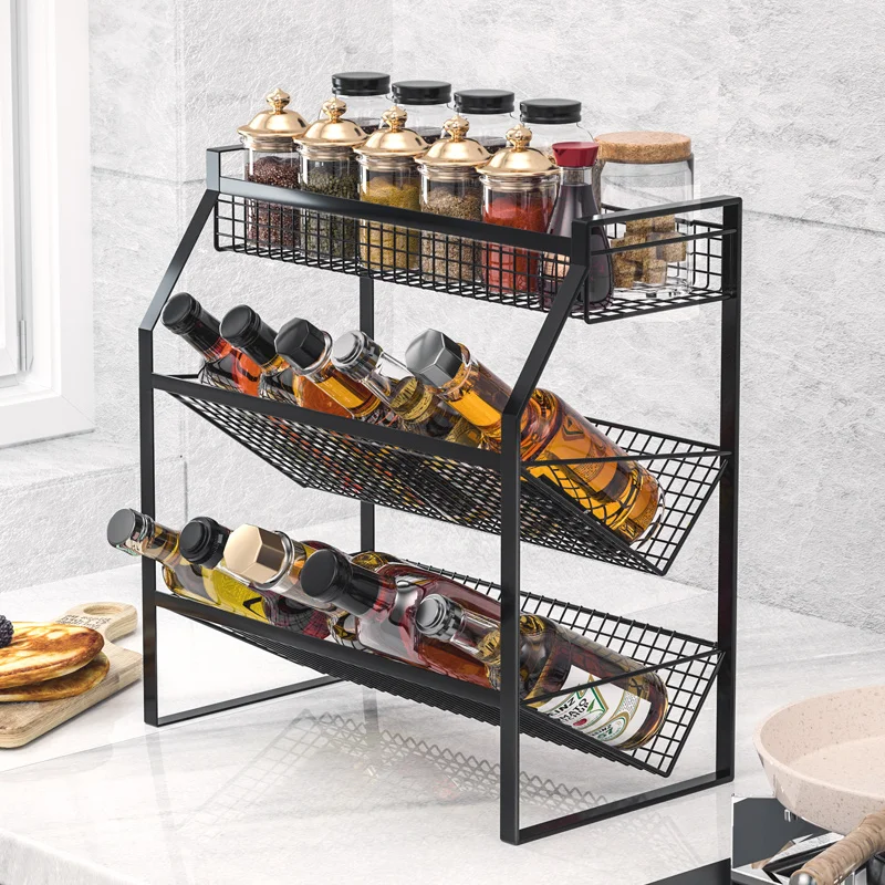 Kitchen Storage Rack, Multi-Function Spice Organizer, Countertop Oil Salt Bottle Stand, Home Condiment Storage Solution
Kitchen Storage Rack, Multi-Function Spice Organizer, Countertop Oil Salt Bottle Stand, Home Condiment Storage Solution