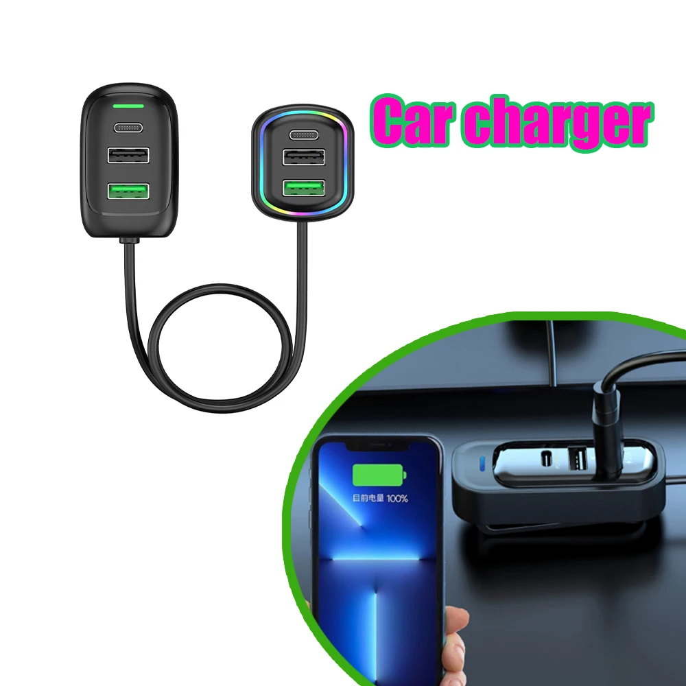 Q6 Car Charger Super Fast Charging 66W Type C Multi Port USB Car Charger Adapter for Android with Charging Cable
Q6 Car Charger Super Fast Charging 66W Type C Multi Port USB Car Charger Adapter for Android with Charging Cable