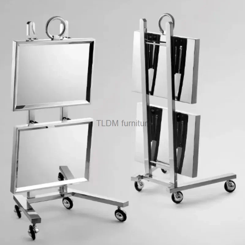 Stainless Steel Auxiliary Cart with Wheels Beauty Salon Dyeing Trolley Cart Folding Bar Car Barber Shop Double Layer Trolleys
Stainless Steel Auxiliary Cart with Wheels Beauty Salon Dyeing Trolley Cart Folding Bar Car Barber Shop Double Layer Trolleys