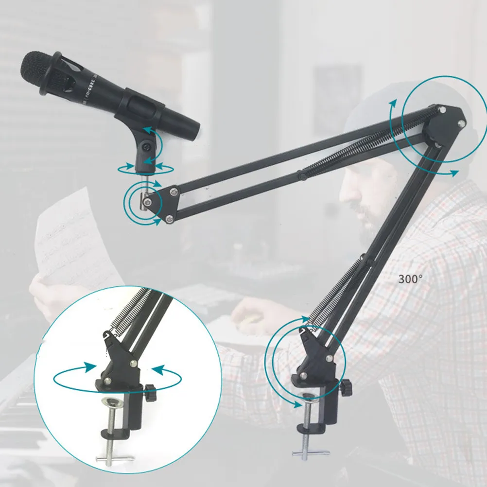Desktop Adjustable Studio Microphone Stand Suspension Boom Table Bracket Arm Iron Base 1500G Load Bearing Recording Broadcasting
Desktop Adjustable Studio Microphone Stand Suspension Boom Table Bracket Arm Iron Base 1500G Load Bearing Recording Broadcasting