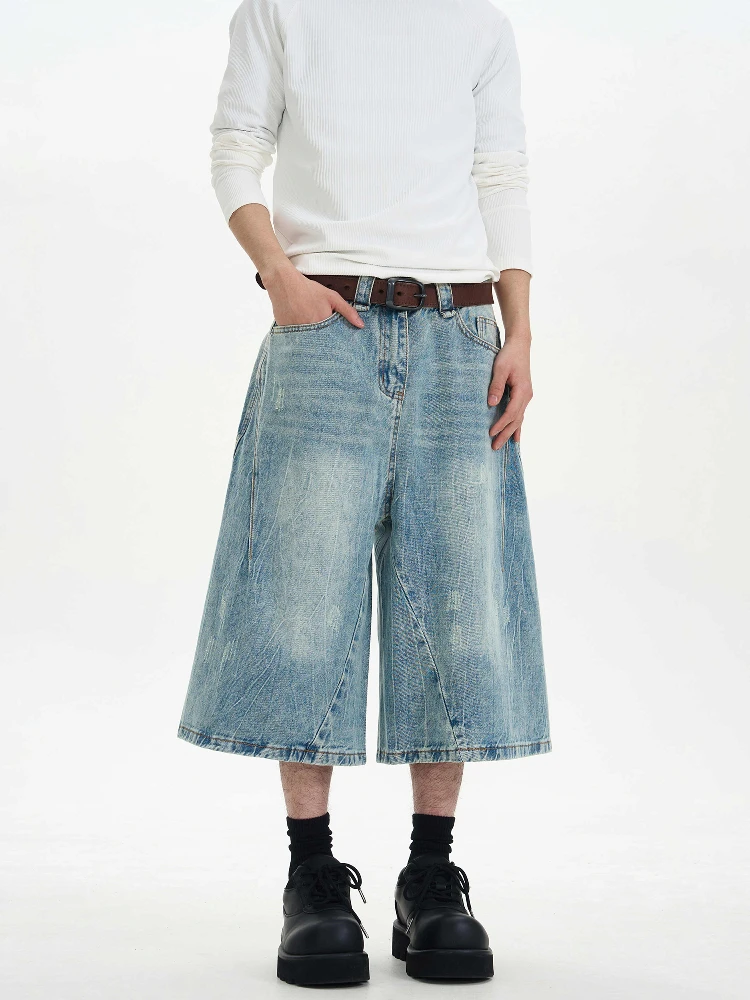 Свободные синие джинсы с американской талией в стиле ретро, мужские модные дизайнерские брюки оверсайз длиной до колена с семью точками, повседневные летние джинсы
Свободные синие джинсы с американской талией в стиле ретро, мужские модные дизайнерские брюки оверсайз длиной до колена с семью точками, повседневные летние джинсы