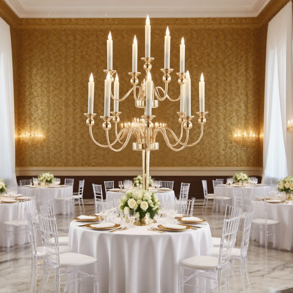 120cm tall 5-10pcs romantic candlelight dinner table, electroplated iron high-legged candlestick wedding hall venue decoration
120cm tall 5-10pcs romantic candlelight dinner table, electroplated iron high-legged candlestick wedding hall venue decoration