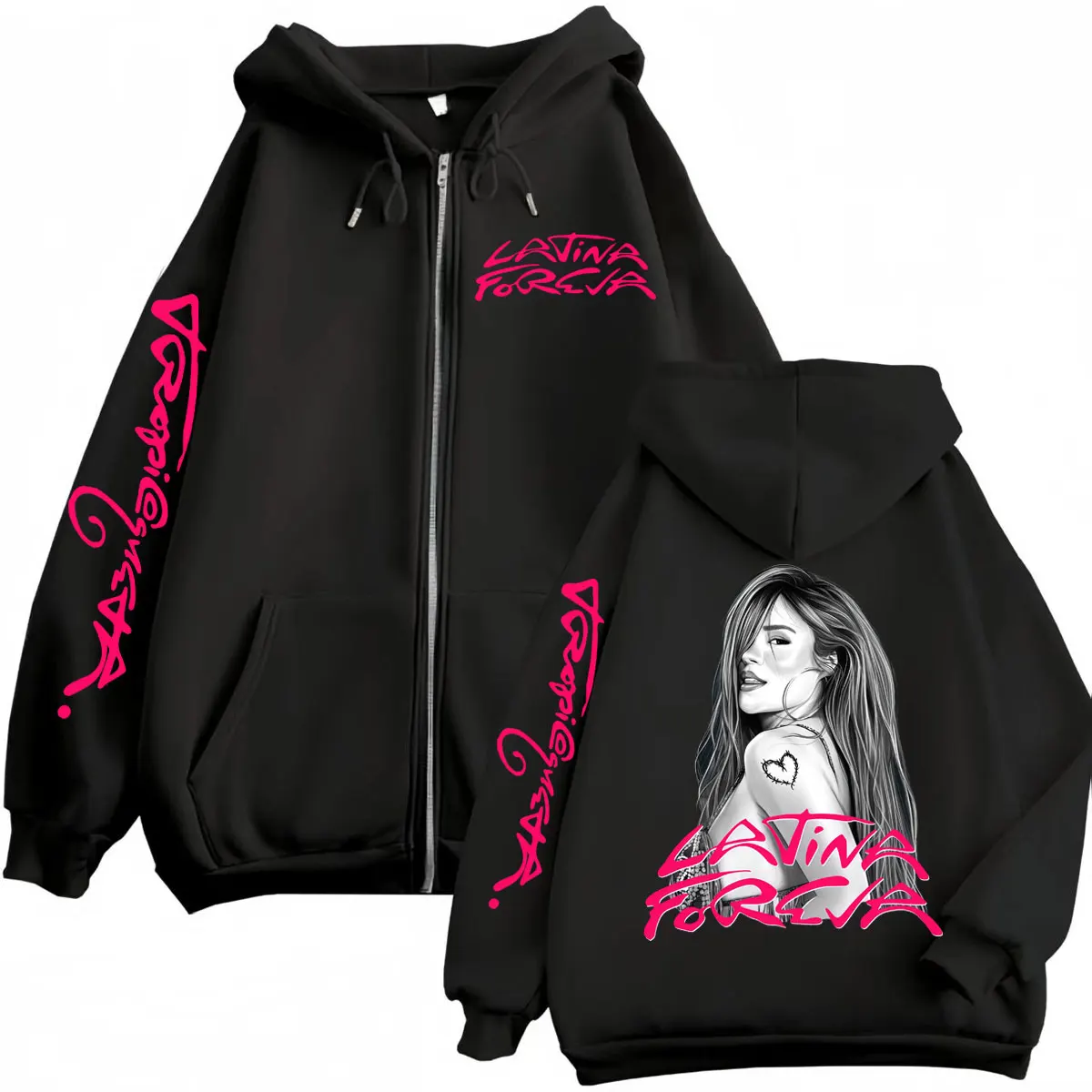 Karol G Tropicoqueta Latina Foreva Merch Zipper Hoodies Fashion Aesthetic Zip Up Sweatshirts Men Women Y2k Oversized Pullovers
Karol G Tropicoqueta Latina Foreva Merch Zipper Hoodies Fashion Aesthetic Zip Up Sweatshirts Men Women Y2k Oversized Pullovers