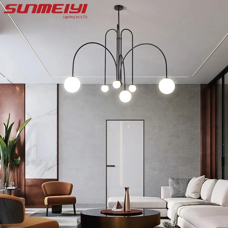 Postmodern Geometric Chandelier Glass Ball Minimalist Lamp Creative Living Room Dining Room Home Decoration Arched Indoor LED
Postmodern Geometric Chandelier Glass Ball Minimalist Lamp Creative Living Room Dining Room Home Decoration Arched Indoor LED