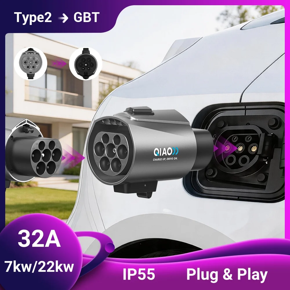 EV Charger Type 2 to GBT Adapter 32A 7KW 22KW IEC62196 to GB/T EV Charging Converter for Chinese Standard Cars With Dual Hock
EV Charger Type 2 to GBT Adapter 32A 7KW 22KW IEC62196 to GB/T EV Charging Converter for Chinese Standard Cars With Dual Hock
