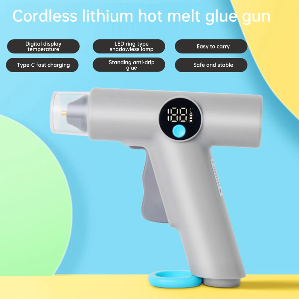 Cordless Hot Glue Gun With LED Light 2500mAh Lithium Battery Digital Temperature Display Type C Household Hand Craft Tools
Cordless Hot Glue Gun With LED Light 2500mAh Lithium Battery Digital Temperature Display Type C Household Hand Craft Tools