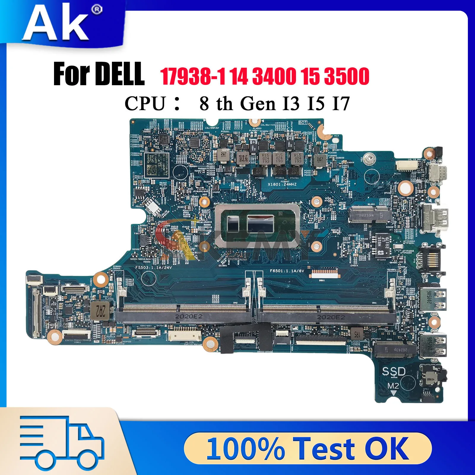 17925-1 Mainboard For Dell Inspiron 13 7386 with i5 i7 CPU CN-0NDK8H 02CF17 DDR4 100% Fully Tested
17925-1 Mainboard For Dell Inspiron 13 7386 with i5 i7 CPU CN-0NDK8H 02CF17 DDR4 100% Fully Tested