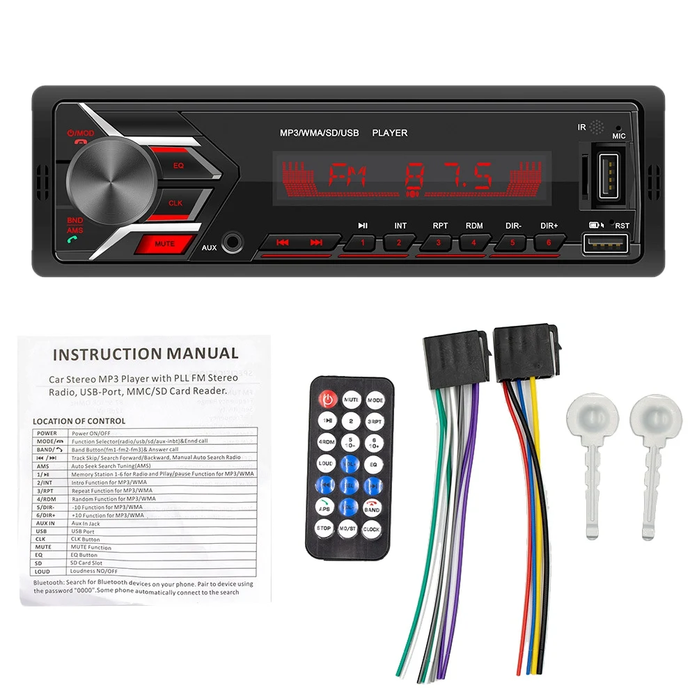Car Radio MP3 Player FM Audio Music USB SD Digital Bluetooth with Auxiliary Input in Dash
Car Radio MP3 Player FM Audio Music USB SD Digital Bluetooth with Auxiliary Input in Dash