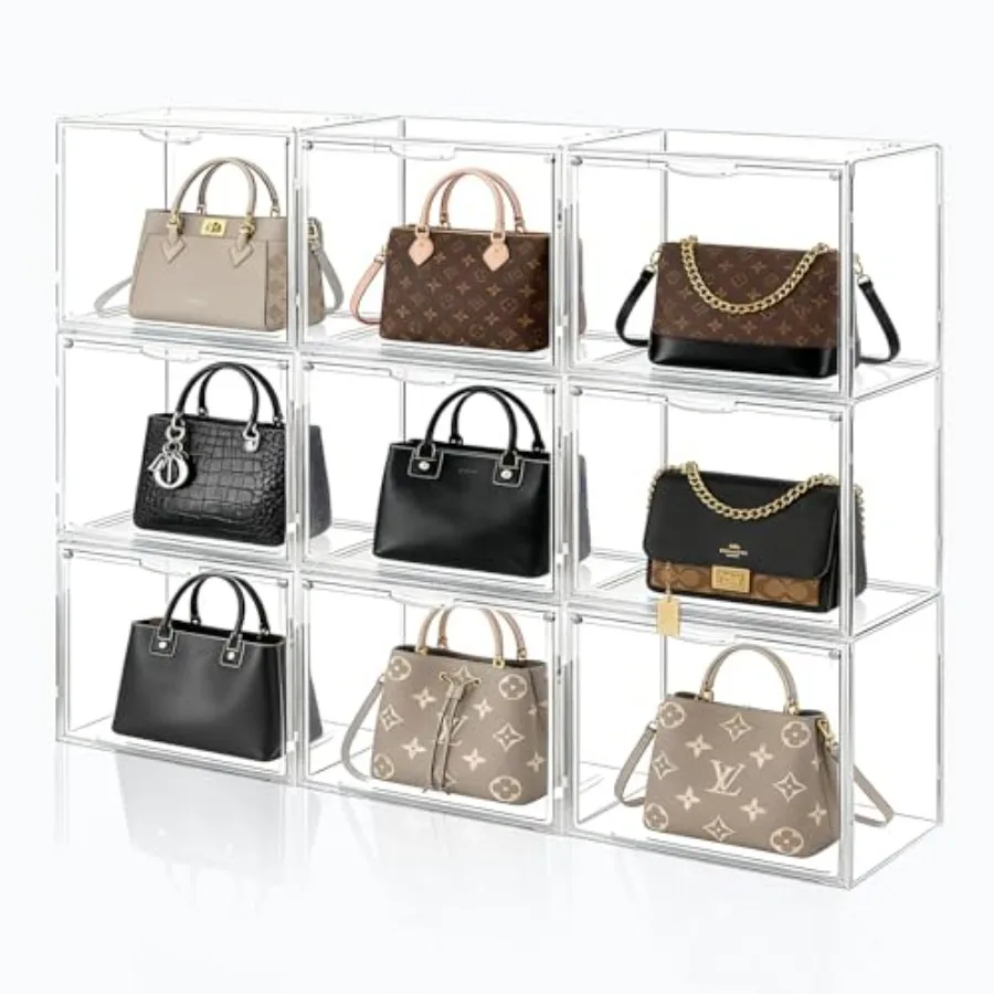 Pack Clear Acrylic Purse Organizer for Closet Stackable Handbag Storage Boxes with Magnetic Doors Dustproof Display Cases for B
Pack Clear Acrylic Purse Organizer for Closet Stackable Handbag Storage Boxes with Magnetic Doors Dustproof Display Cases for B