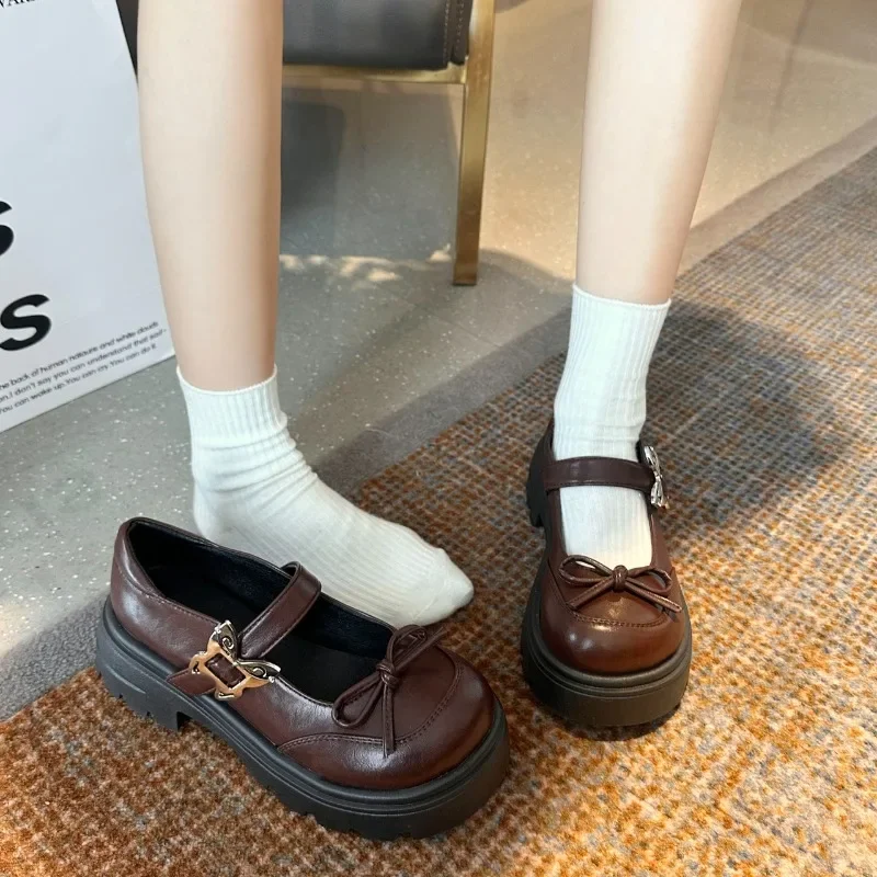 Shoes Female 2025 Mary Janes Women's High Heel Platform Dress Pumps Women Bow Tie Round Toe Med Heel Buckle Strap Shoes Women
Shoes Female 2025 Mary Janes Women's High Heel Platform Dress Pumps Women Bow Tie Round Toe Med Heel Buckle Strap Shoes Women