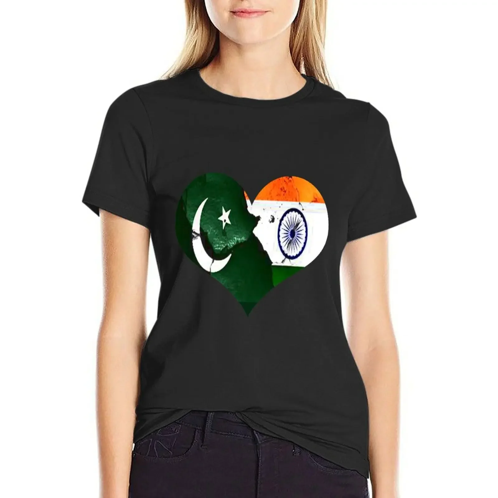 Pakistan - India Heart T-Shirt Blouse Aesthetic clothing vintage clothes summer clothes oversized t shirts for Women
Pakistan - India Heart T-Shirt Blouse Aesthetic clothing vintage clothes summer clothes oversized t shirts for Women