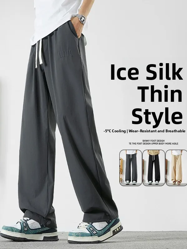 Men's Straight Leg Pants Drapey Spor Casual High Street Sle Summer Wide Leg Sweatpants New Model Long Trousers for Boys
Men's Straight Leg Pants Drapey Spor Casual High Street Sle Summer Wide Leg Sweatpants New Model Long Trousers for Boys