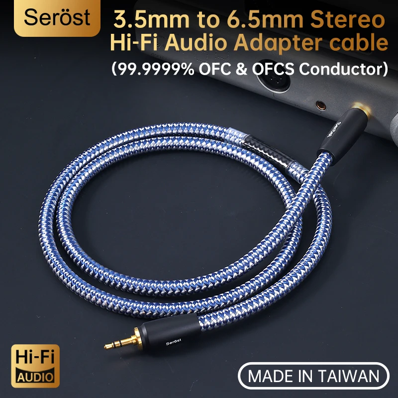Serost HiFi Audio Cable Silver-plated OFC 3.5mm AUX to 6.5mm TRS Stereo Adapter Cable for microphone Amplifier Speaker
Serost HiFi Audio Cable Silver-plated OFC 3.5mm AUX to 6.5mm TRS Stereo Adapter Cable for microphone Amplifier Speaker