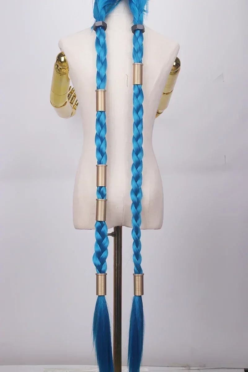 LOL Jinx résine chapeaux accessoire Cosplay perruque tresses bleues tresses le canon lâche cheveux synthétiques Halloween fête
LOL Jinx résine chapeaux accessoire Cosplay perruque tresses bleues tresses le canon lâche cheveux synthétiques Halloween fête