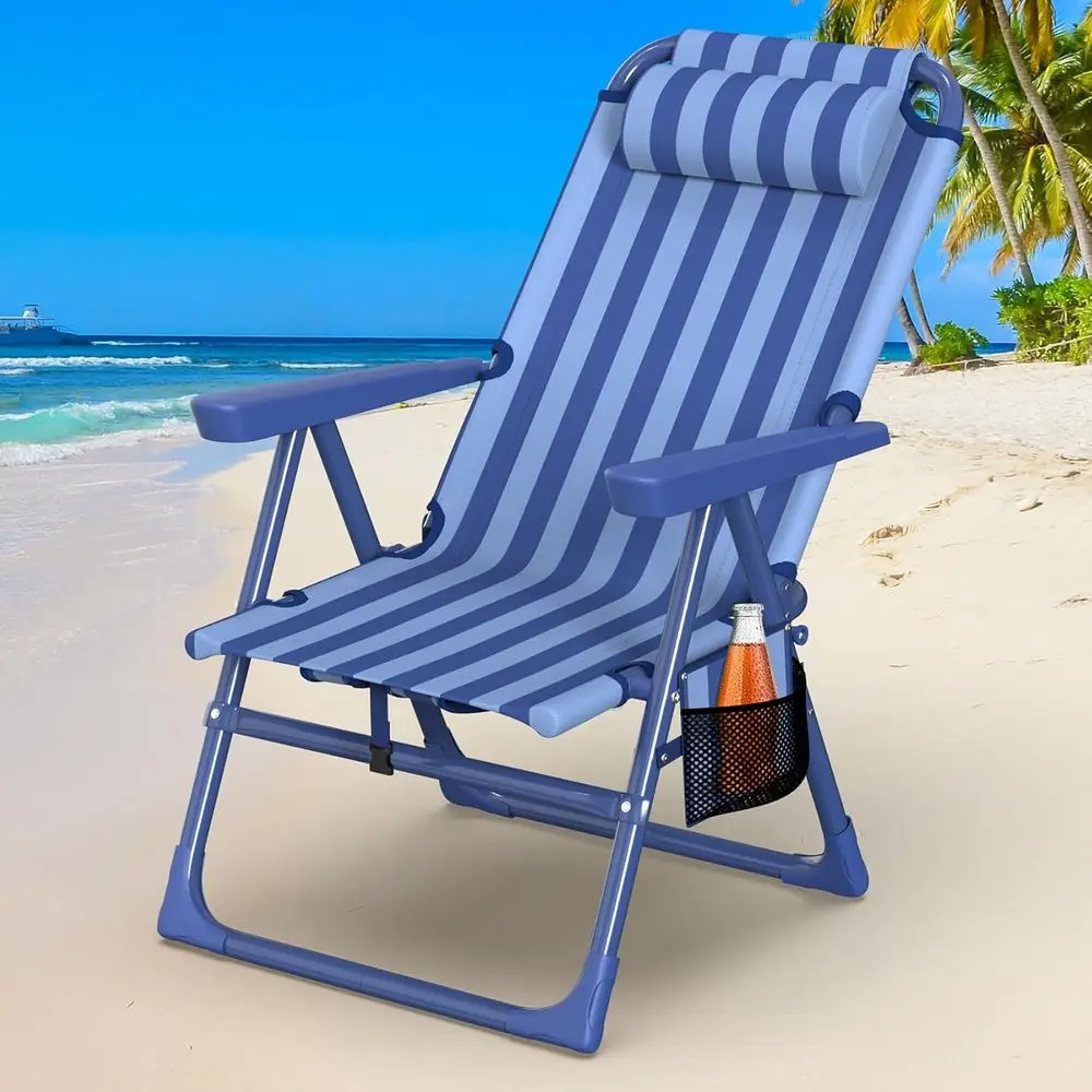 Portable 6-Position Reclining Beach Chair with Cooler Bag & Cup Holder, Ideal for Adults, Lightweight and Suitable for Outdoor A
Portable 6-Position Reclining Beach Chair with Cooler Bag & Cup Holder, Ideal for Adults, Lightweight and Suitable for Outdoor A