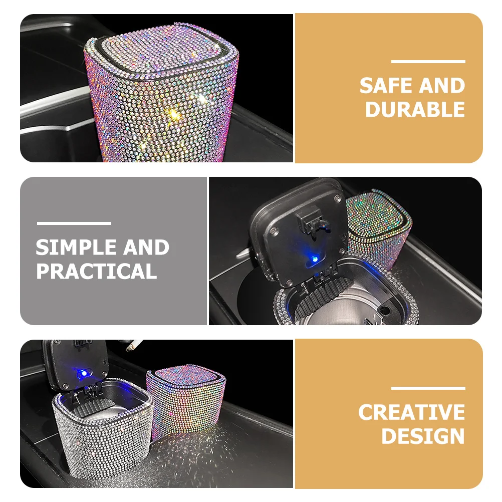 Mini Rhinestone Bling Ashtray For Car Sparkly Cigarette Holder Cup Auto Travel Home Office Durable Compact Design With Lid
Mini Rhinestone Bling Ashtray For Car Sparkly Cigarette Holder Cup Auto Travel Home Office Durable Compact Design With Lid
