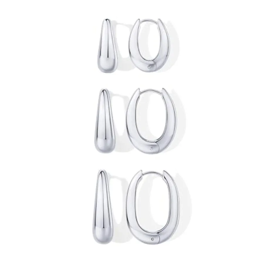 Waterproof Earrings for Women - Stainless Steel Multi-Pack with Cubic Zirconia - and, Thin Hoops, Cascade Graduated Styles - Tr
Waterproof Earrings for Women - Stainless Steel Multi-Pack with Cubic Zirconia - and, Thin Hoops, Cascade Graduated Styles - Tr