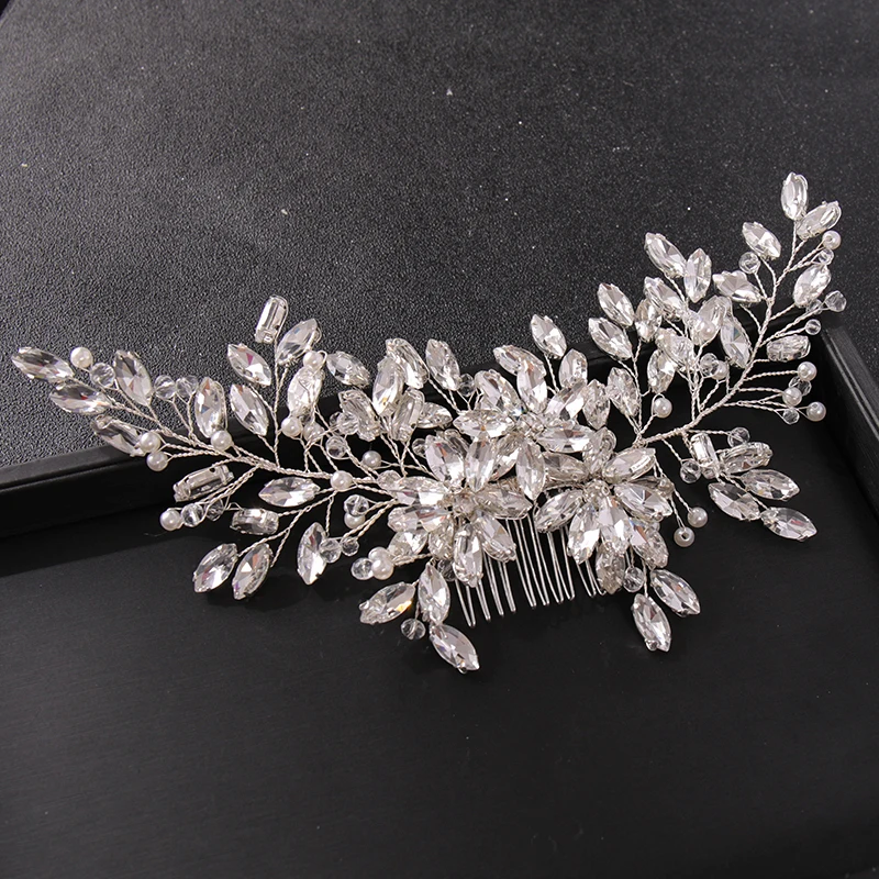New Handmade Silver Color Rose Gold Tiara Hair Combs Crystal Rhinestone Combs Bridal Hair Accessories Wedding Women Hairbands
New Handmade Silver Color Rose Gold Tiara Hair Combs Crystal Rhinestone Combs Bridal Hair Accessories Wedding Women Hairbands