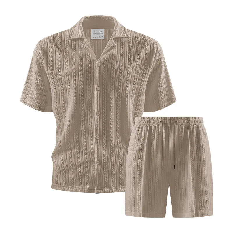 Men Summer Casual 2Pcs Sets Solid Jacquard Lapel Short Sleeve POLO Shirt + Drawstring Shorts Thin Breathable Beach Holiday Suit
Men Summer Casual 2Pcs Sets Solid Jacquard Lapel Short Sleeve POLO Shirt + Drawstring Shorts Thin Breathable Beach Holiday Suit