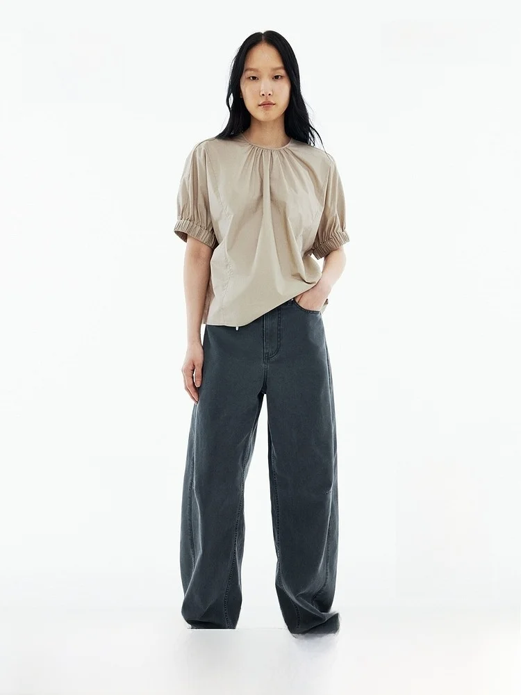 H&M Summer New Women's Cotton Batwing Sleeve Shirt Casual Style Short Sleeve round Neck Pullover Top for Ladies
H&M Summer New Women's Cotton Batwing Sleeve Shirt Casual Style Short Sleeve round Neck Pullover Top for Ladies