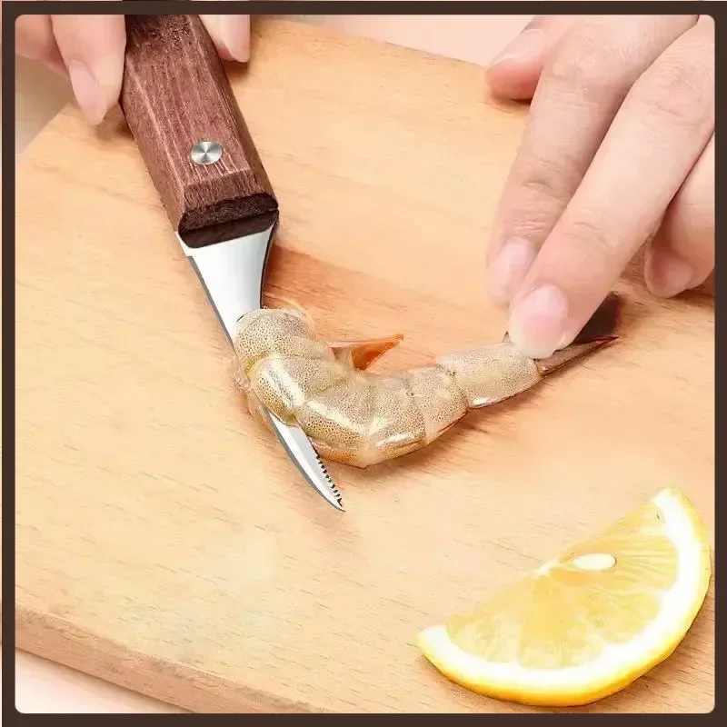 Shrimp Line Knife Wooden Handle Kitchen Opening Shrimp Back Peeling Shrimp Knife Special Tool for Picking Line
Shrimp Line Knife Wooden Handle Kitchen Opening Shrimp Back Peeling Shrimp Knife Special Tool for Picking Line