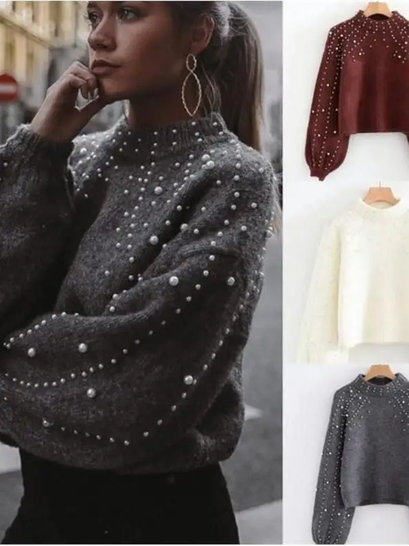 Women's round Ne Knit Top Pearl Bubble Long Sve Loose Fit Cleanfit Sle Ciwalk Faion Winter Ultra Thin Deformable
Women's round Ne Knit Top Pearl Bubble Long Sve Loose Fit Cleanfit Sle Ciwalk Faion Winter Ultra Thin Deformable