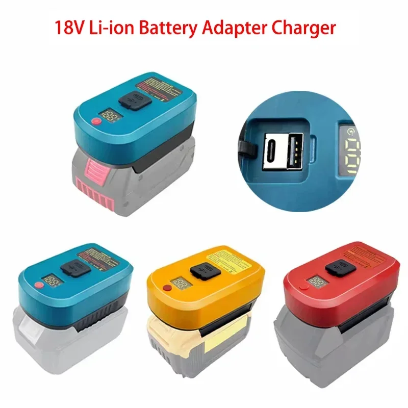 FOR Makita/Bosch/Milwaukee/Dewalt 18V Li-ion Battery Adapter Charger With USB Type-C Input Output Charger Fast Charger
FOR Makita/Bosch/Milwaukee/Dewalt 18V Li-ion Battery Adapter Charger With USB Type-C Input Output Charger Fast Charger